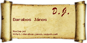 Darabos János névjegykártya